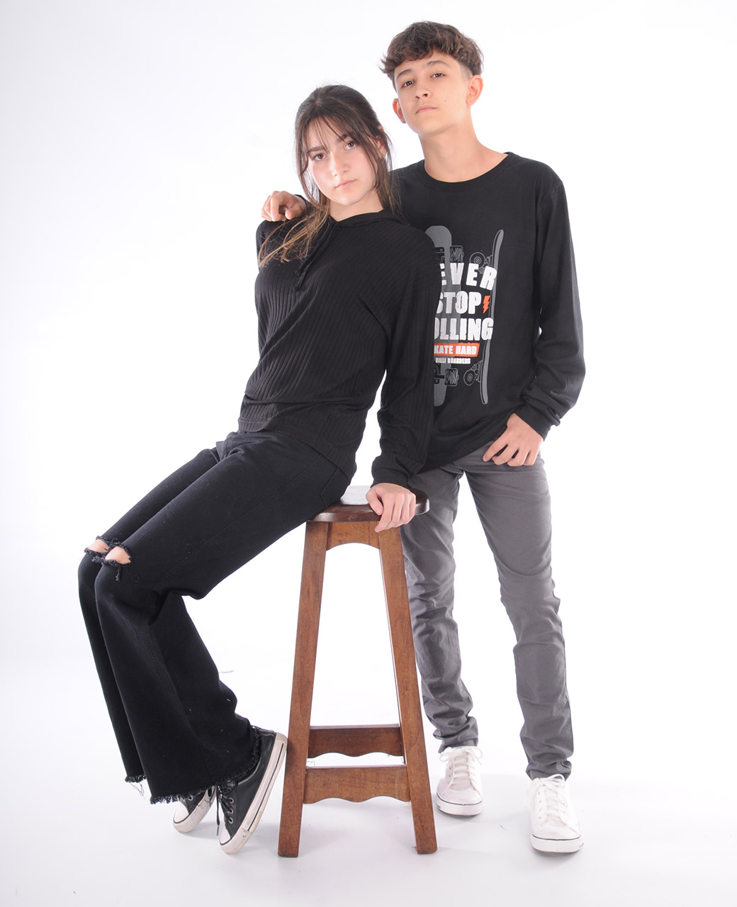 JEAN WIDE LEG BLACK RAG - Imagen 5